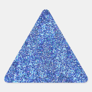 Blank Blue Glitter Look Glamourous Modern Template Triangle Sticker