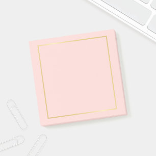 Blank Blush Pink and Faux Gold Foil Post-it Notes