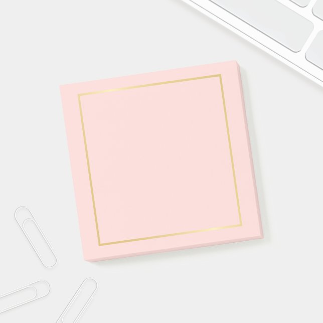 Blank Blush Pink and Faux Gold Foil Post-it Notes (Creator Uploaded)