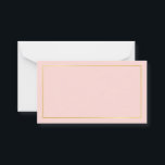 Blank Blush Pink & Gold Wedding Advice and Wishes Card<br><div class="desc">Blank Elegant Blush Pink and Gold Wedding Advice and Wishes Card
featuring gold rectangle border on blush pink background.
Also perfect as wedding place cards,  business cards and more.

Click on the customise it button to personalise the design by choosing background colour you like.</div>