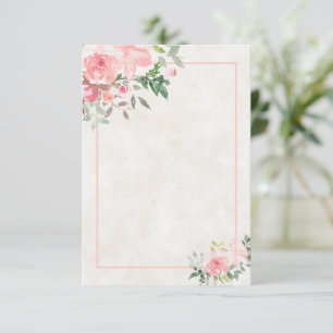 Blank Blush pink watercolor floral wedding  Invita Invitation