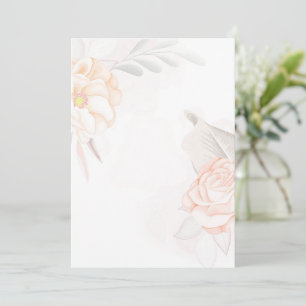 Blank budget Blush pink roses Invitation