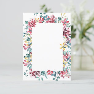 Blank budget Bright floral wedding  Invitation