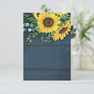 Blank budget Country sunflowers wedding  Invitation