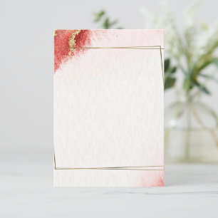 Blank budget Elegant red and gold wedding  Invitation