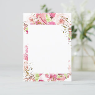 Blank budget Fantastic pink floral wedding  Invitation