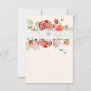 Blank budget Lovely Orange and red floral wedding Invitation