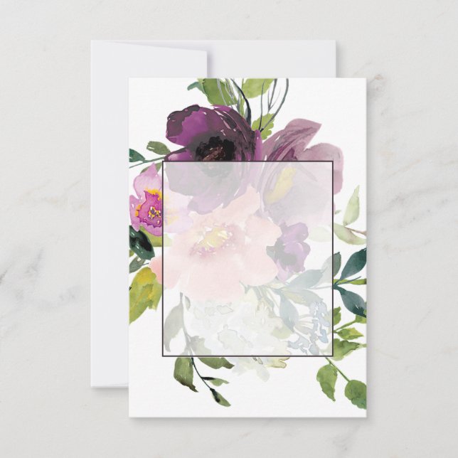 Blank budget Pink and purple floral wedding  Invitation (Front)