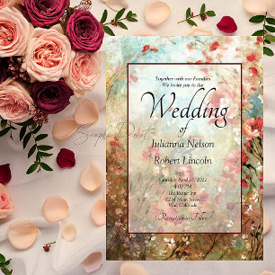 Blank budget Pink floral wedding  Invitation