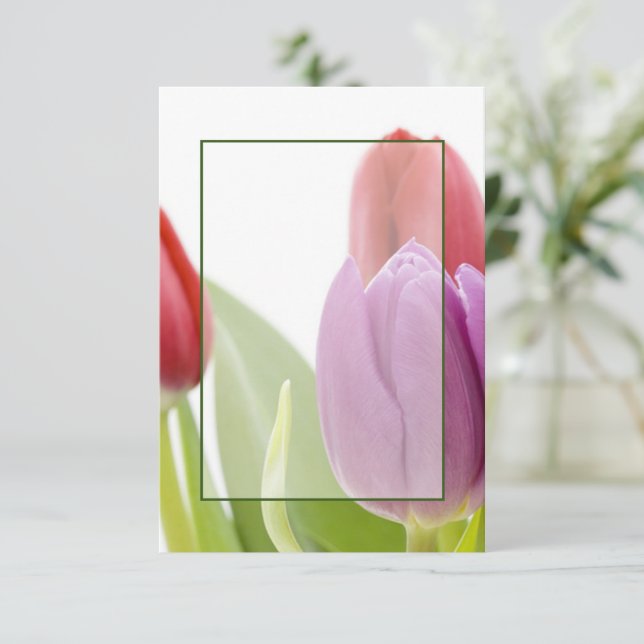 Blank budget Tulips wedding  Invitation (Standing Front)