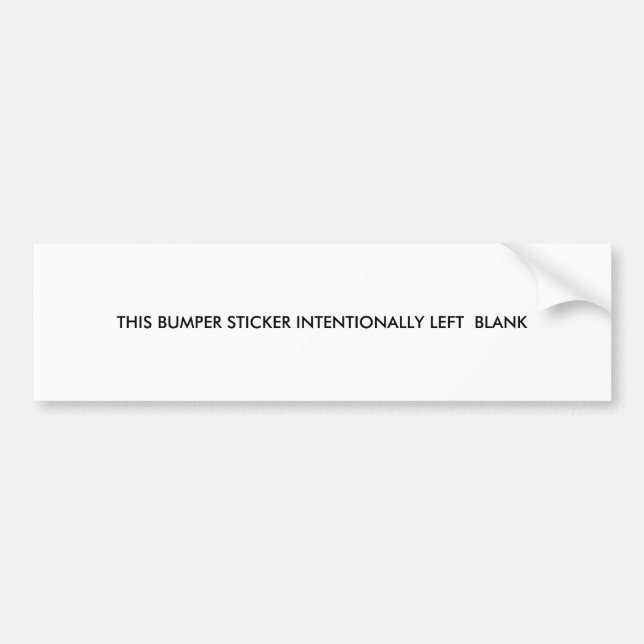 Blank Bumper Sticker (Front)