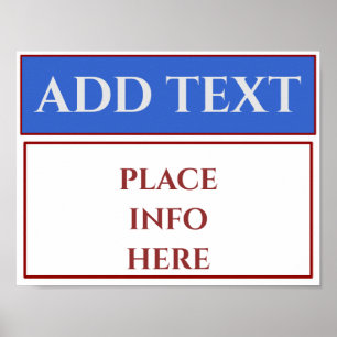 Blank Business Sign, add or edit text Poster