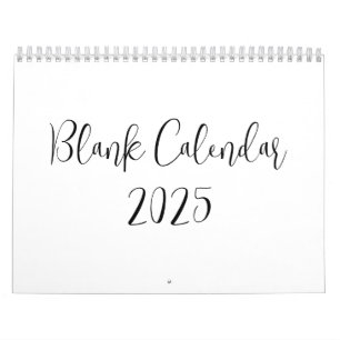 Blank Calendar 2025 With Text