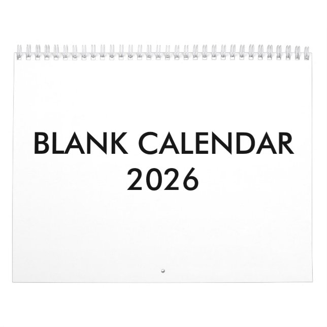 Blank Calendar For 2026 (Cover)