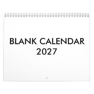 Blank Calendar For 2027