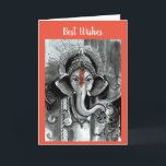 Blank Card - Aashirwad Ganesha<br><div class="desc">Aashirwad Ganesha -Fine-Art Print Greeting Card.
The canvas print is from my original art in ink.
Makes a blessed gift for friends, family, and home.</div>