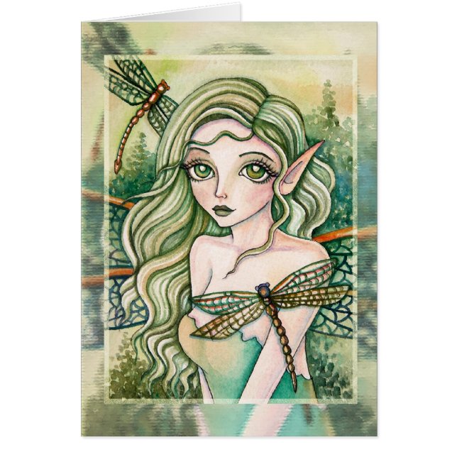 Blank Card - Green Dragonfly (Front)