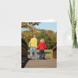 Blank Card - Kids On Bridge