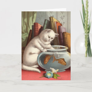 Blank card - Naughty Cat series - Fishing Cat