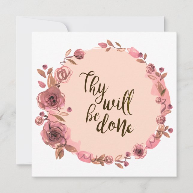Blank Card Quote Scripture Wreath Flowers Passage (Front)