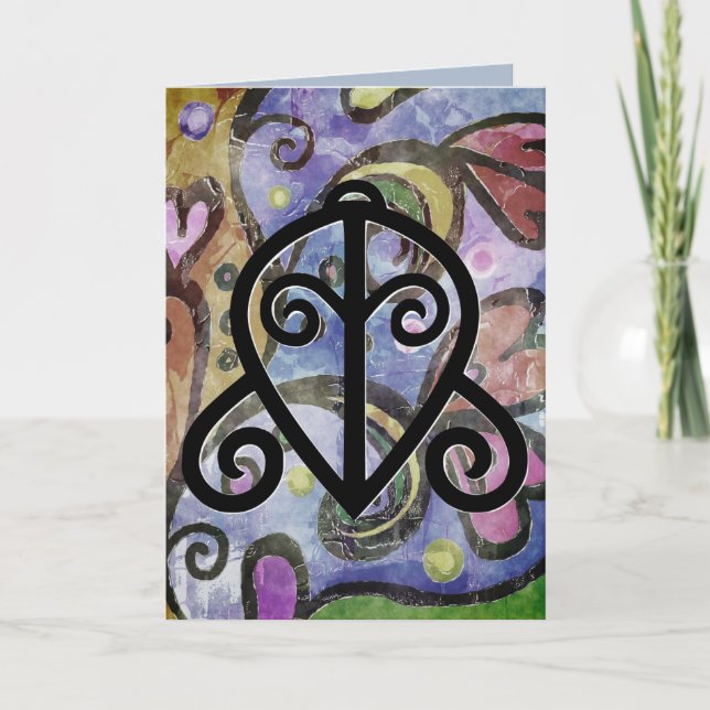 Blank Card with Adinkra Symbol for Love On It (Front)