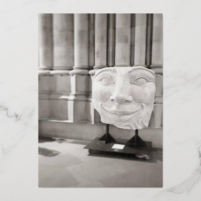 Blank Card with Face in Black and White (Front)