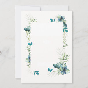 Blank Card with floral and butterfly motif