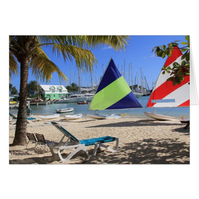 Blank Card with image of Beach Antigua (Front Horizontal)