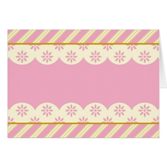 Blank Card with Pink & White Eyelet Background (Front Horizontal)