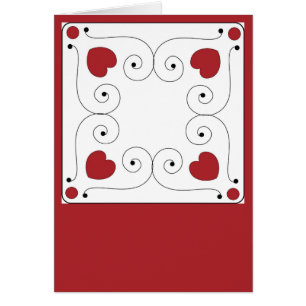 Blank Card with Red & Black Heart Background