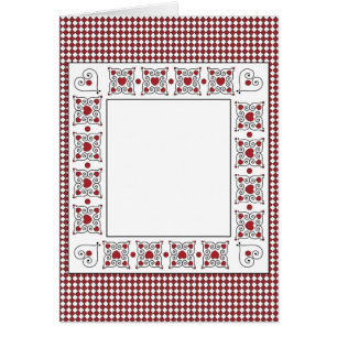 Blank Card with Red & Black Heart Background