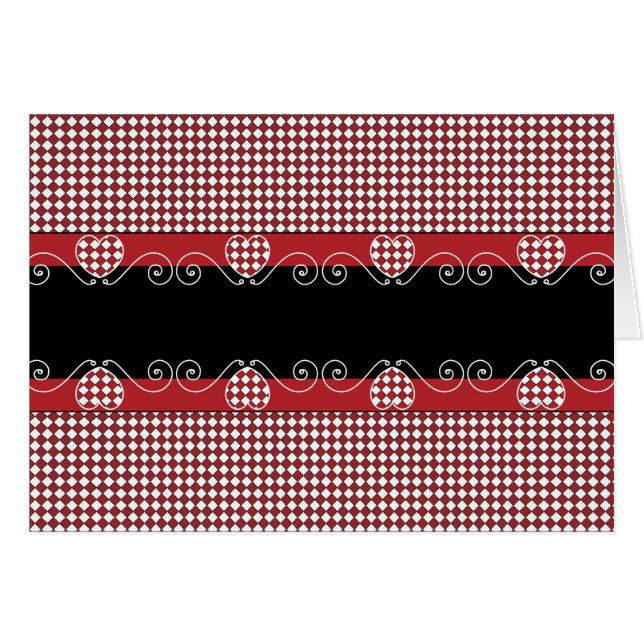 Blank Card with Red & Black Heart Background (Front Horizontal)