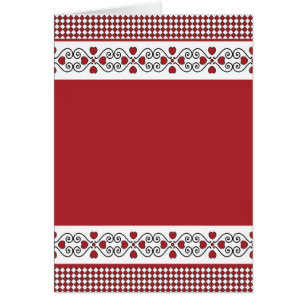 Blank Card with Red & Black Heart Background