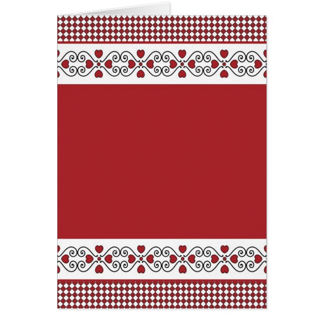 Blank Card with Red & Black Heart Background (Front)