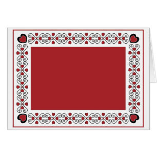 Blank Card with Red & Black Heart Background
