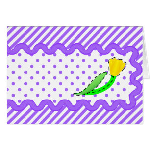 Blank Card with Stripes and Tulips
