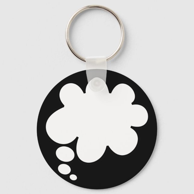 Blank Cartoon Comic Thought Message Balloon Key Ring (Front)
