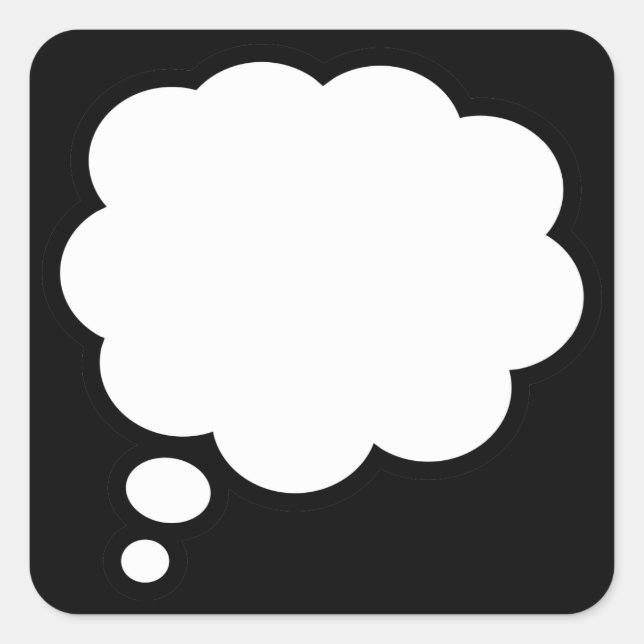 Blank Cartoon Comic Thought Message Balloon Square Sticker (Front)