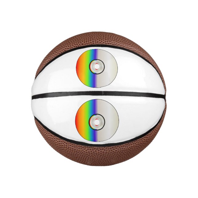 Blank CD Disc With Rainbow Mini Basketball (Front)