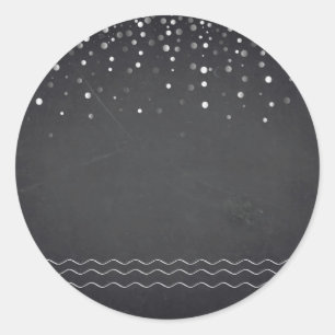 Blank  Chalkboard Confetti  Customise Tex Classic Round Sticker
