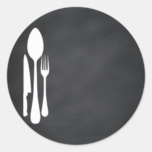 Blank Chalkboard Customise Text Kitchen Tools Classic Round Sticker