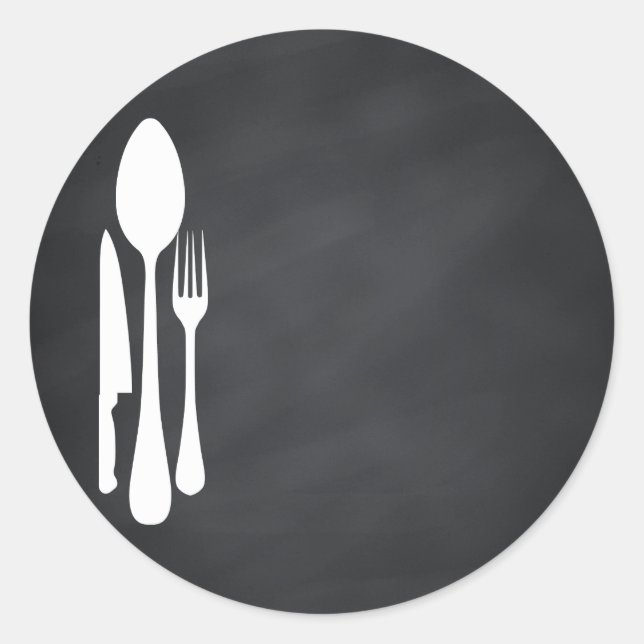 Blank Chalkboard Customise Text Kitchen Tools Classic Round Sticker (Front)