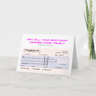 Blank Check Birthday Card