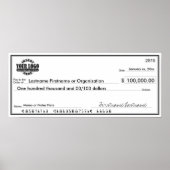 Blank Check for Sweepstakes & Awards Poster (Front)