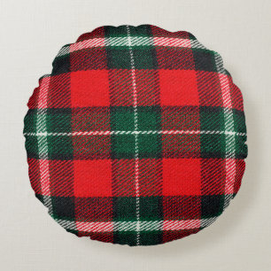 Blank chequered fabric texture, background with co round cushion