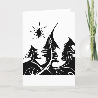 Blank Christmas Card – Evergreen Trees
