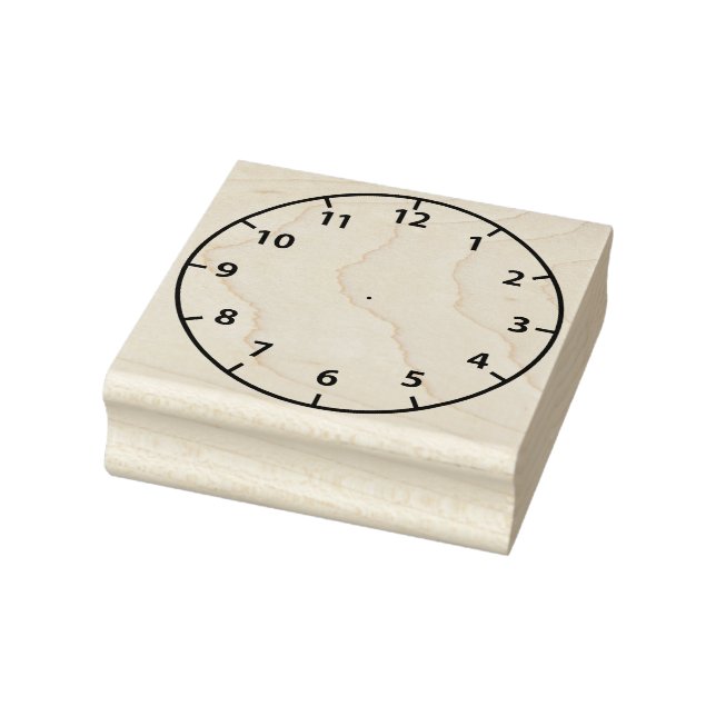 Blank Clock Face Teaching Aid Rubber Stamp (Stamp)