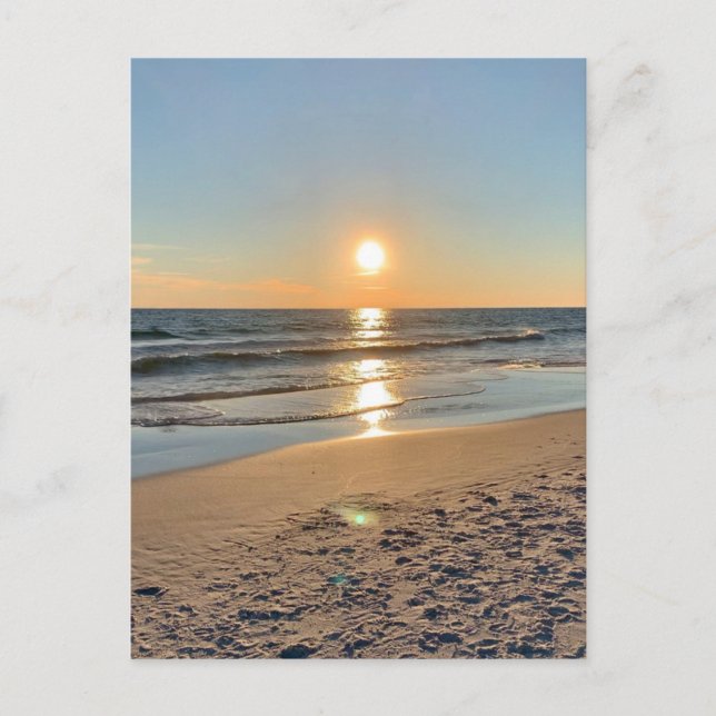 Blank Coastal Beach Sunset Card (Front)