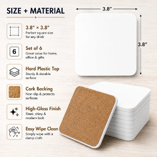 Blank Coaster Mockup Minimal Square Drink Coaste