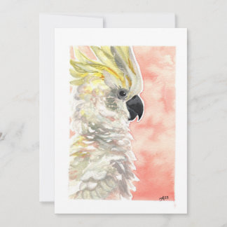 Blank - Cockatoo Watercolor Holiday Card